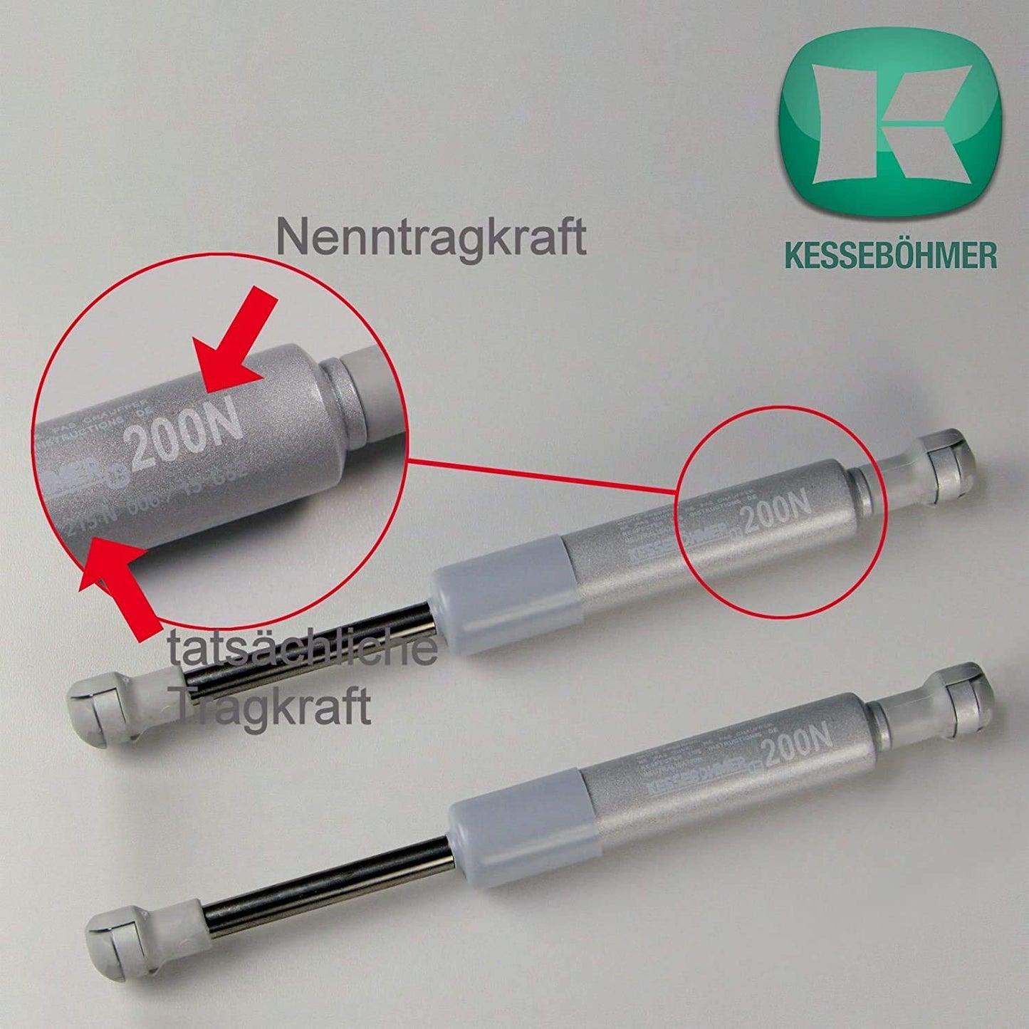 2 x SO-TECH® Kesseböhmer Compression Spring Lift-O-Mat (reinforced version) 200N (215N) for HSB High Lift Fitting