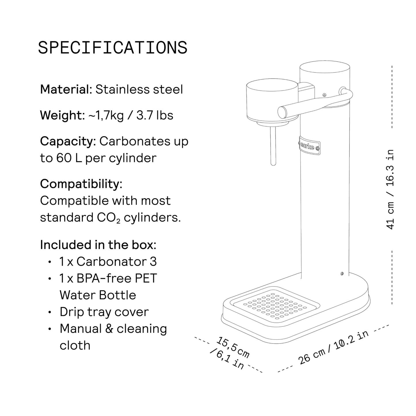 AARKE AAC3 Copper Carbonator Water Carbonator, Copper, Regular