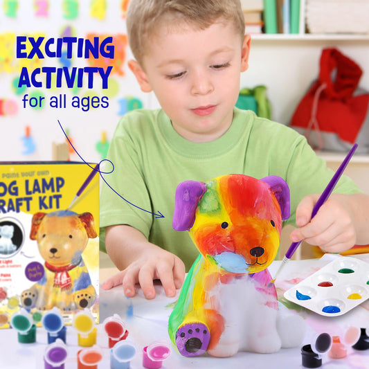 Craft set for children aged 6 years and up, dog lamp painting kit, crafting for girls and boys aged 6-10, gift for boys and girls aged 6-12, dog toy,DIY creative painting dog kids gift ideas.