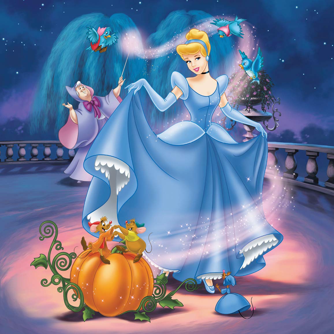 Ravensburger children's puzzles - 09339 Snow White, Cinderella & children's puzzle - 09346 Palace Pets - Belle, Cinderella and Rapunzel - Puzzle for children ages 5 and up, Disney puzzle with 3x49 pieces.