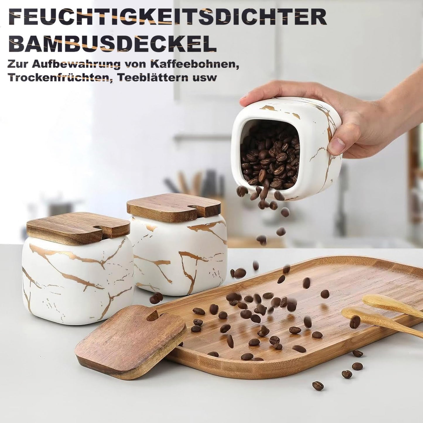 TELANKS 3-piece set includes ceramic sugar bowl with lid and spoon, spice jars with spoon, and salt cellar with lid. Perfect for home and kitchen.