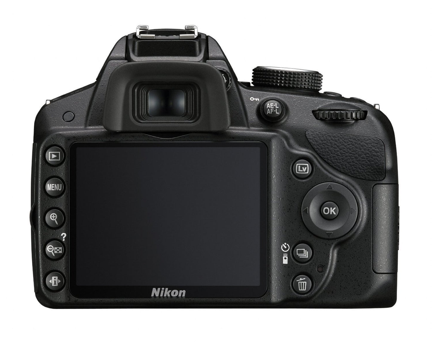 Nikon D3200 SLR digital camera (24 megapixels, 7.4 cm (2.9 inch) display, Live View, Full HD) kit including AF-S DX 18-55 VR II lens black