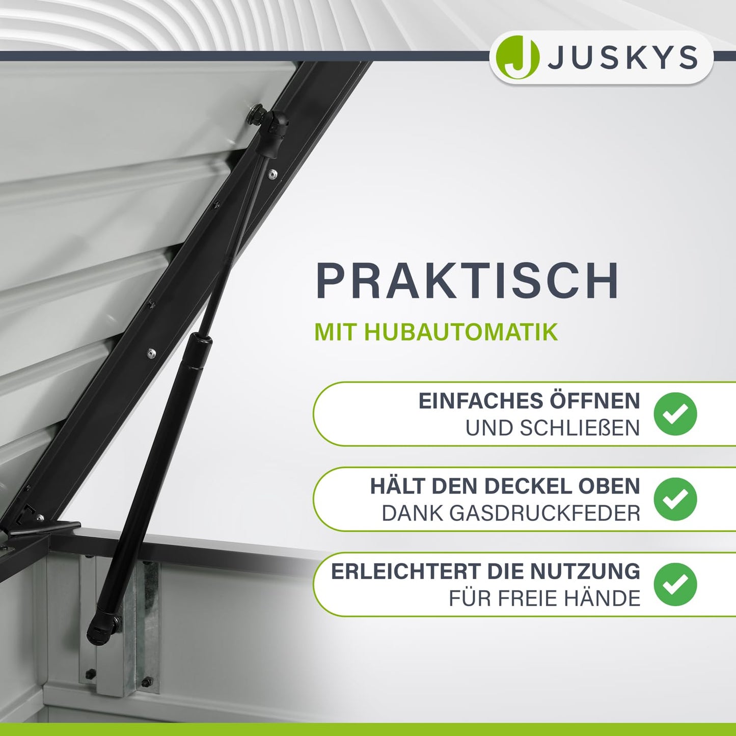Juskys Metal Storage Box Limani 380 liters - Outdoor Box - waterproof, lockable - Garden Box, Cushion Box, Pillow Box for Garden Anthracite