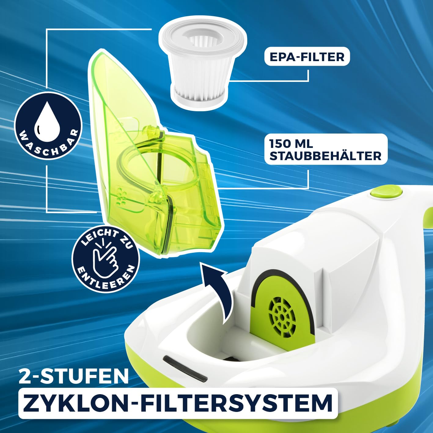 MAXXMEE mite vacuum cleaner | UV-C light & EPA-11 filter | mattress handheld vacuum, anti-mite mattress cleaner for allergy sufferers | destroys 99.9% of all mites, bacteria & bed bugs.