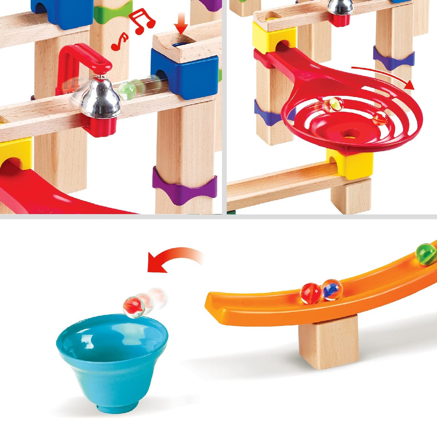 Hape Marble Run, construction toy made of FSC wood, ball track for ages 3 and up, $110.