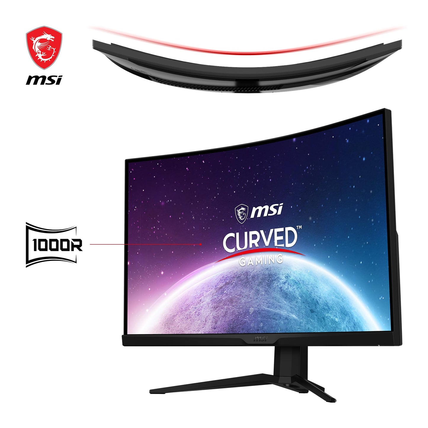 MSI MAG 325CQRXFDE 31.5-inch WQHD Curved Gaming Monitor - 1000R, 2560 x 1440 Rapid VA Panel, 240 Hz / 1ms, 115% sRGB, DisplayHDR 400, Adaptive Sync, Mystic Light - DP 1.4a, HDMI 2.0, USB Type-C