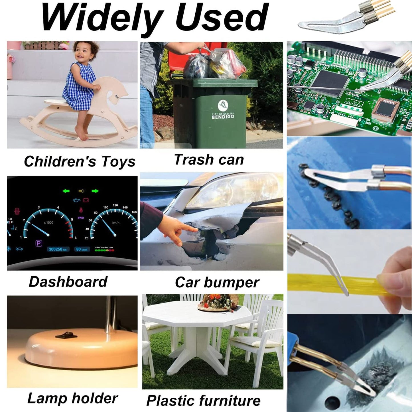 220W Plastic Welder 2-in-1 Car Plastic Repair Kit with 800PCS 6 Types Welding Staples & 2pcs Welding Rods, Plastic Welding Car Plastic Repair Kit for repairing car bumpers