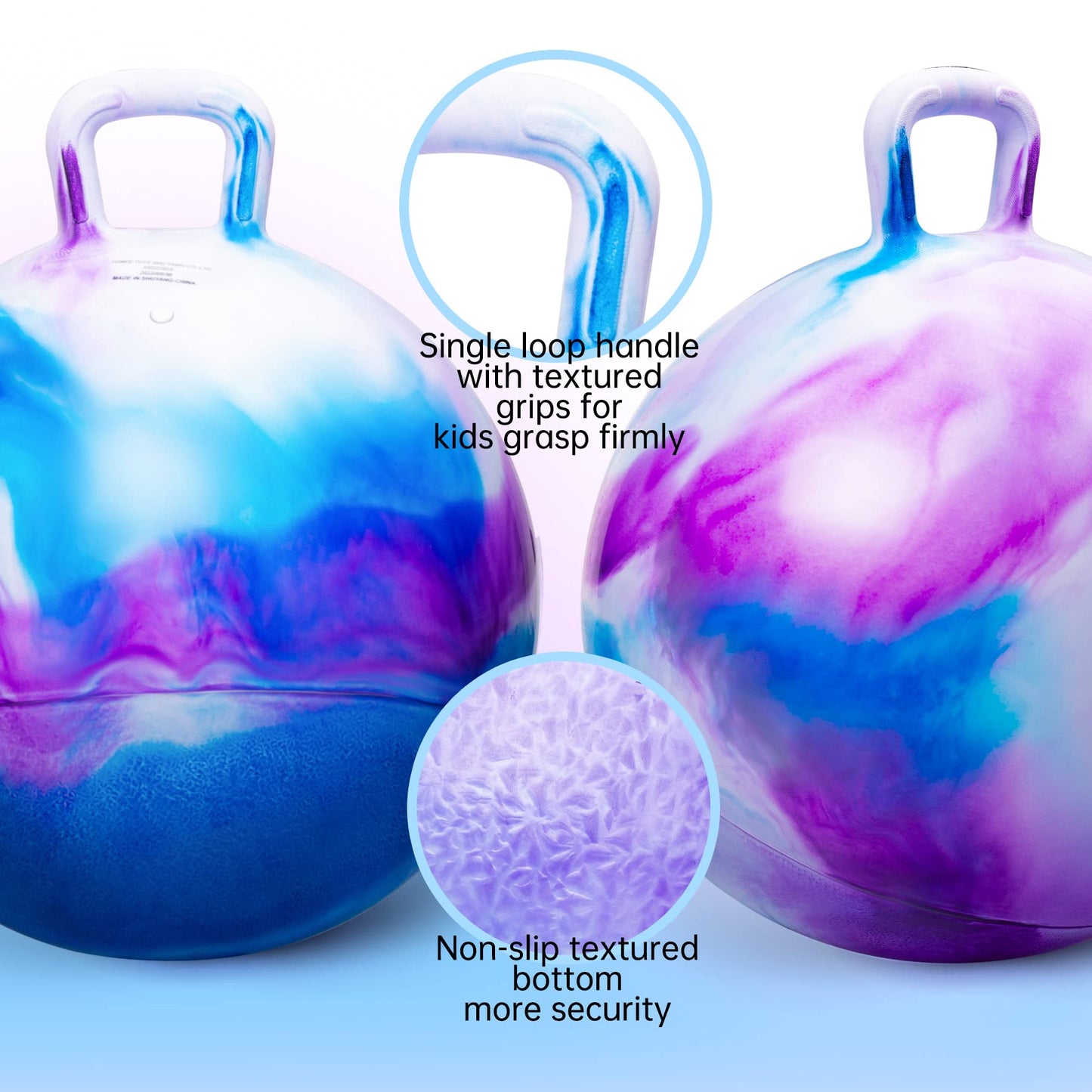 U&C Planet Hopping Ball 70 cm Hopper Balls with Handle Hopper Toy for Teens and Adults aged 16+ years Garden Game Sport Yoga Training, Cloud Purple
