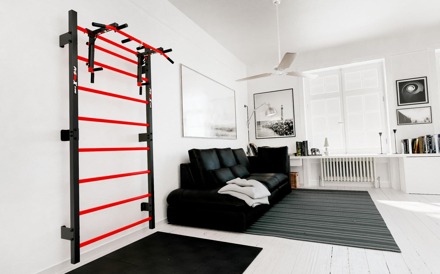K-Sport: Training set - wall bars with dip station & pull-up bar | Power station with pull-up bar, dip bar for challenging workouts, incl. E-Book