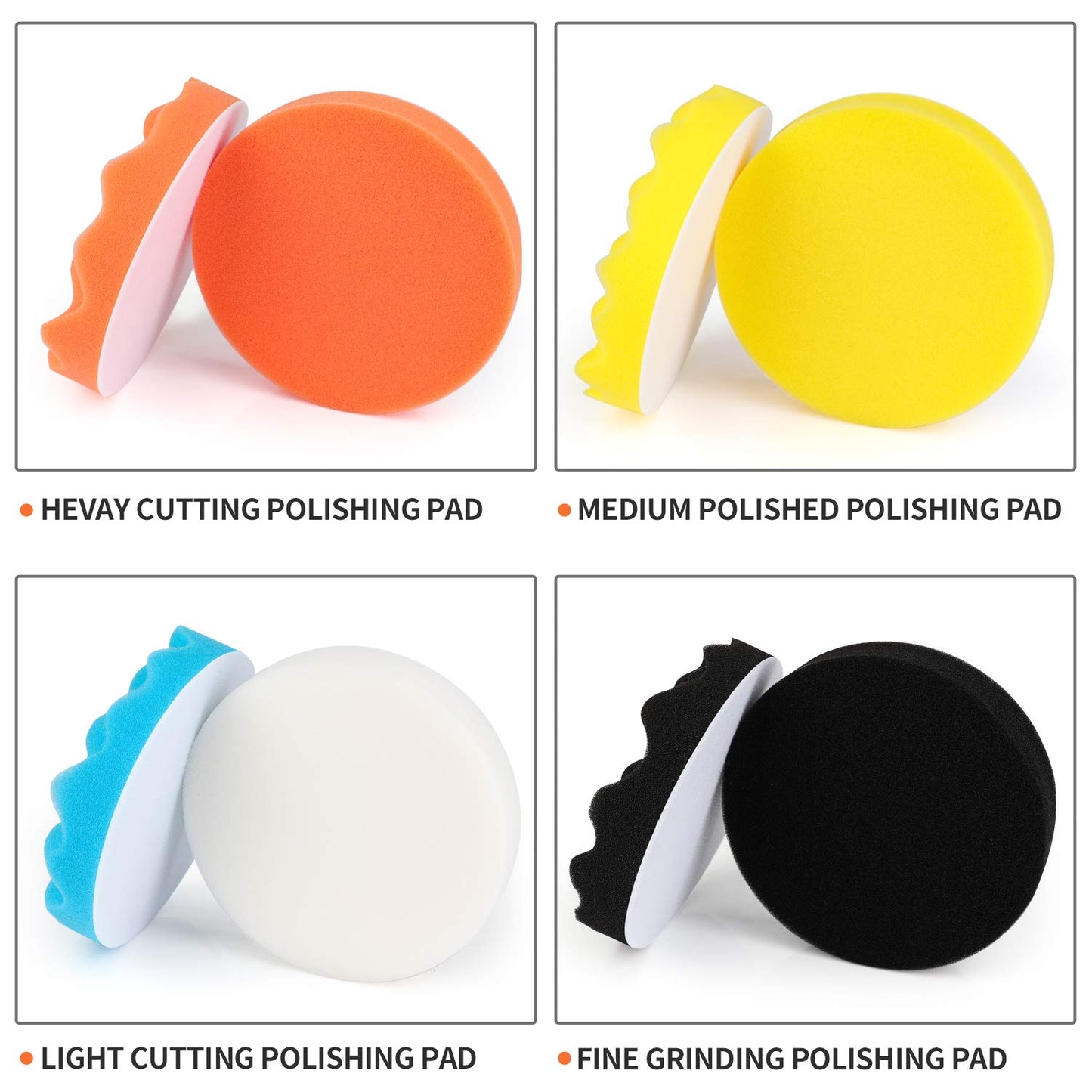 Kshineni 150mm polishing sponges pads, 11pcs polishing pad sponges set for car polishing attachment drill set for orbital polisher grinder polishing pad for polishing, sanding, waxing.
