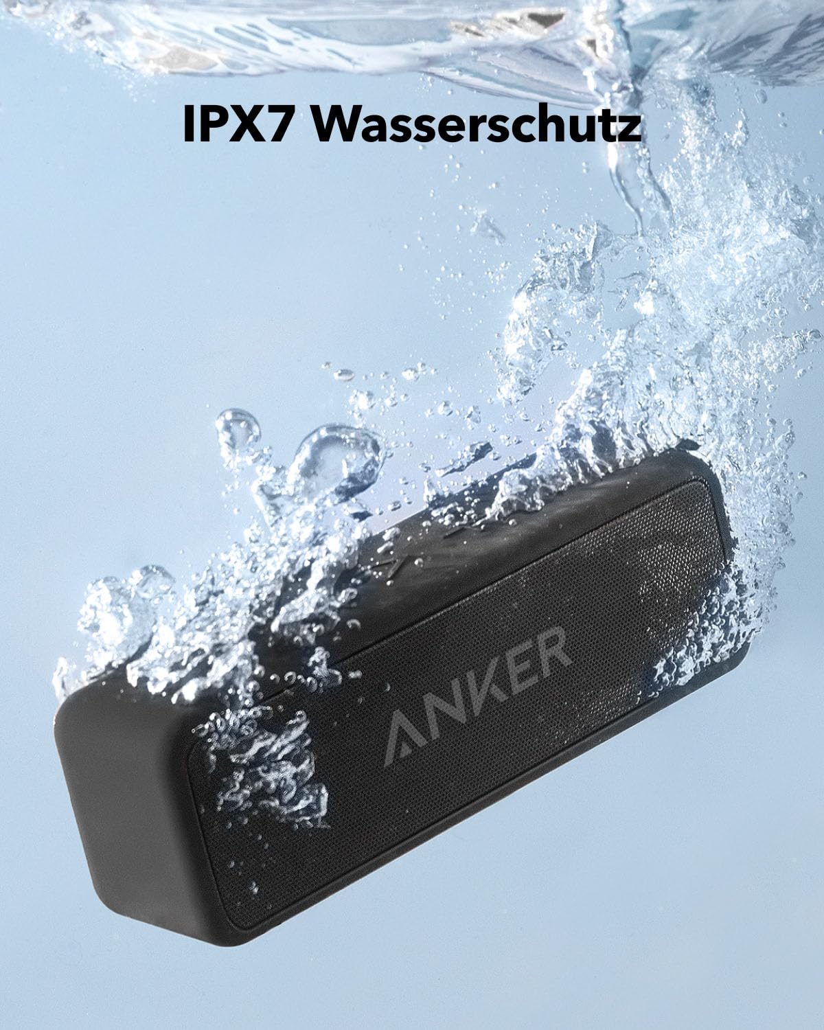 Anchor SoundCore 2 Bluetooth Speaker, Fantastic Sound, Huge Bass with Dual Bass Drivers, 24h Battery, Improved IPX7 Water Protection, Wireless Speaker for iPhone, Galaxy, etc. (Black)