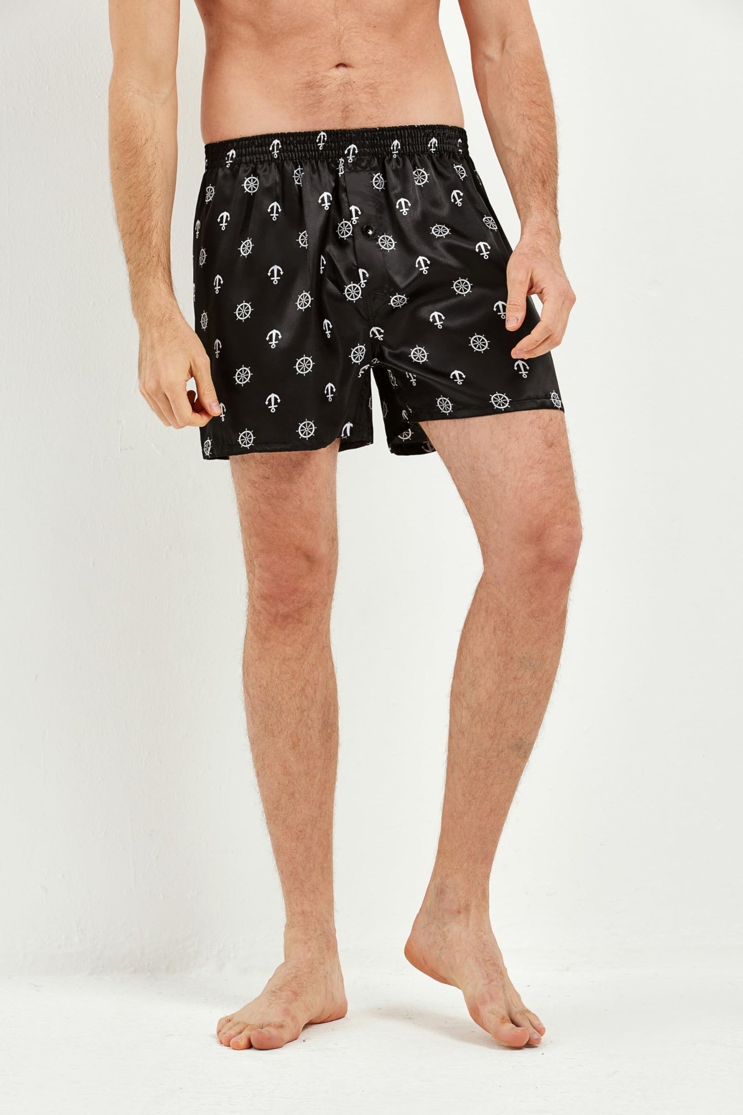 JupiterSecret Men's Satin Boxer Shorts Pack Underwear, Silk Feeling Sleep Shorts with Elastic Waistband
