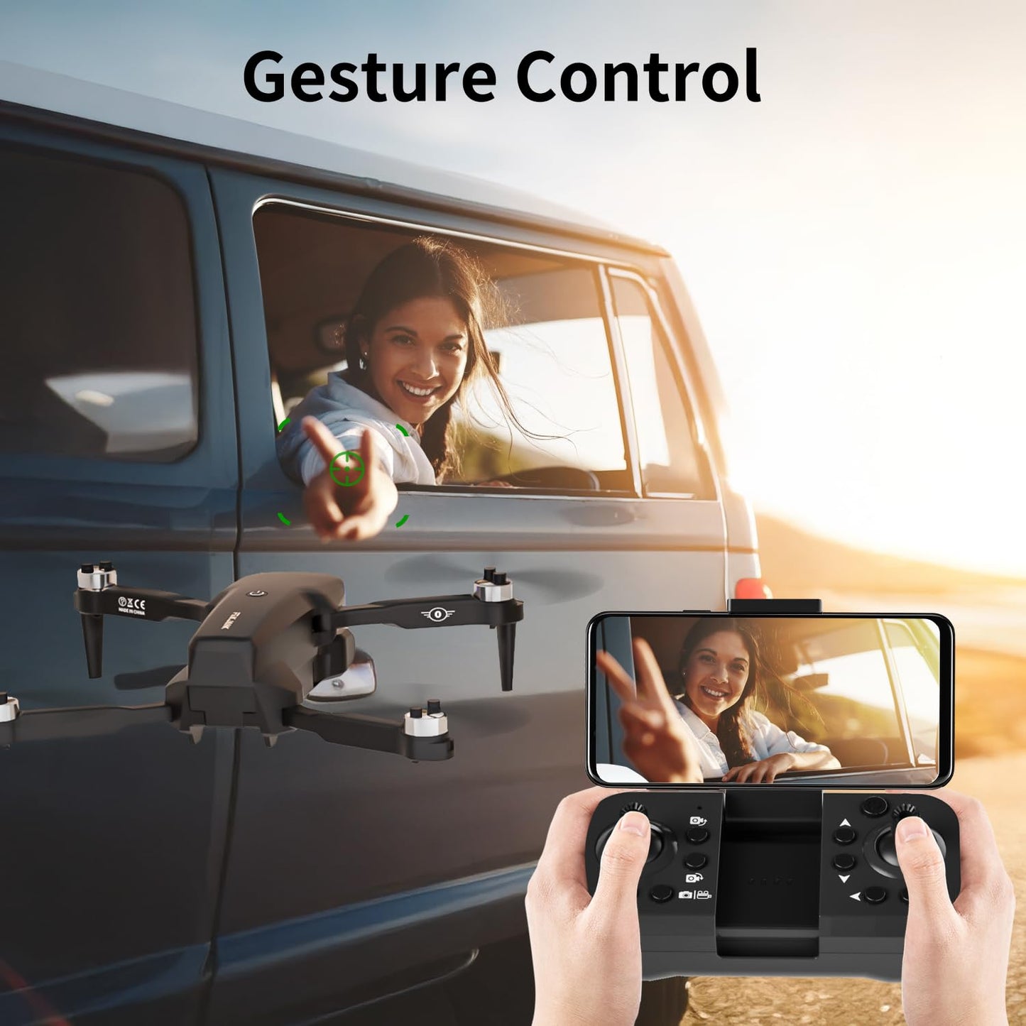 Drone with camera for kids & beginners, LED Strip 1080P HD dual camera, 90° adjustable, optical flow positioning, modular battery, app remote control, one-key takeoff/landing, for boys & girls, carrying case.
