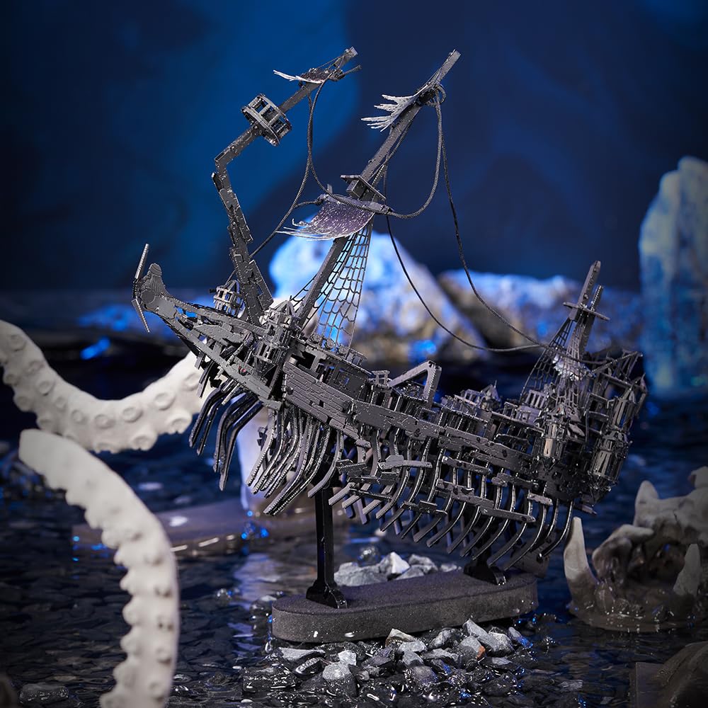 Piececool 3D Puzzle Metal Pirate Ship Silent Maria, 3D Metal Puzzle Sailboat Ship Set, Model Ship for 340 Stainless Steel, All Metal, Birthday Gift, Adult Model Building Kit, 363 Parts