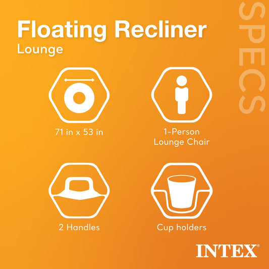 Intex Floating Recliner Lounge - Inflatable pool lounge, multicolor, 180 x 135 cm