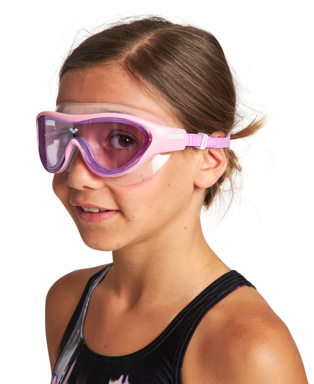 ARENA Kids Swimming Goggles "The One Mirror" for ages 6-12, large fit, polycarbonate lens, silver/soft green/blue, Cosmo