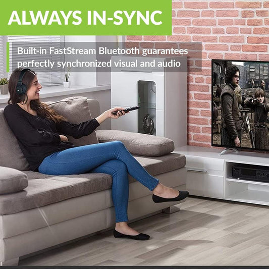 Avantree HT4189 Wireless Headphones for TV, Wireless TV Headphones for Seniors, with Bluetooth Transmitter Set (Optical, 3.5mm AUX), 40 Hrs. Battery, Plug & Play, No Delay, 30m Range