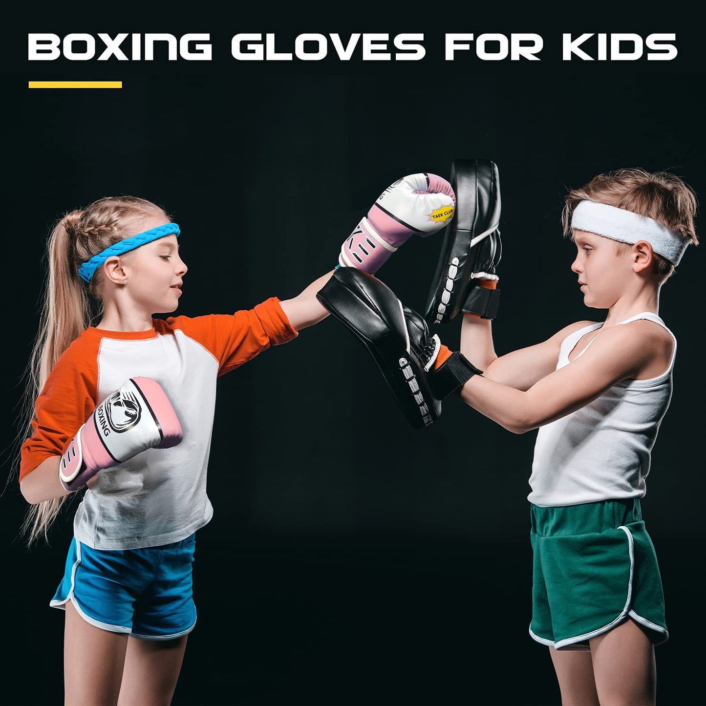 CKE Kids Boxing Gloves for Children 5-12 Years Boys Girls, Kids Boxing Gloves Training Gloves Boxing Gloves for Kids Punching Bag Kickboxing for Muay Thai Boxing Gloves (Pink)