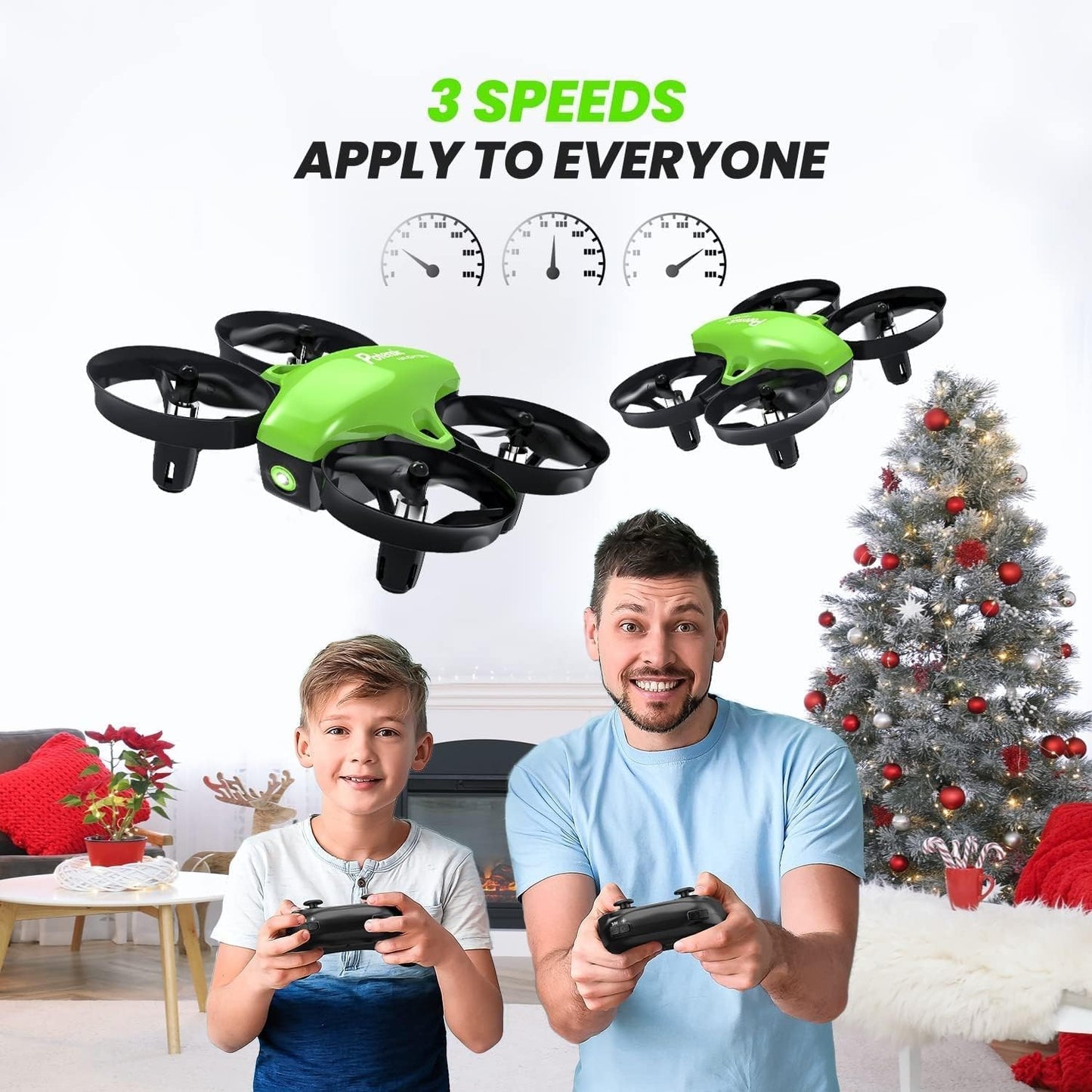 Potensic Mini Drone for Kids and Beginners with 3 Batteries, RC Quadcopter, Mini Drone with Altitude Hold Mode, One Button Take off/Landing, Headless Mode, Toy Drone Helicopter A20 Green