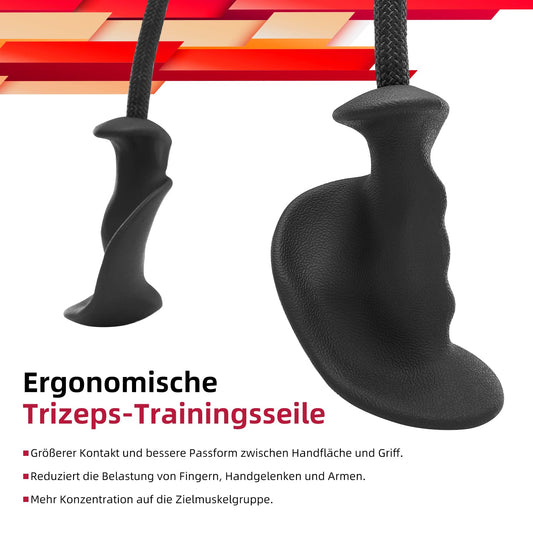 JASPORT ergonomic tricep rope for indoor strength training to target triceps, back, abs, for power rack, smith machine, home gym, anti-calluses...