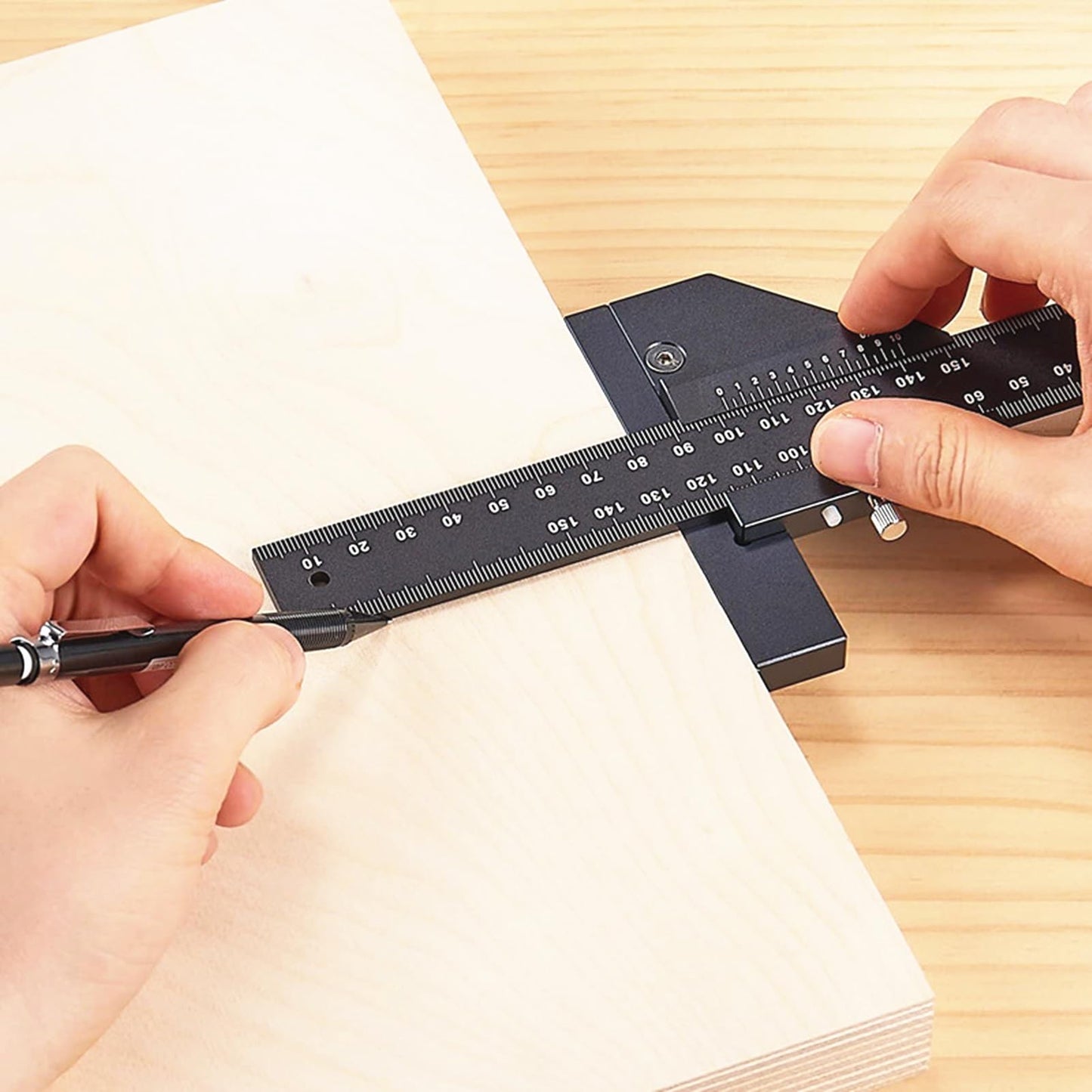 Precise T-shaped ruler, multifunctional aluminum alloy ruler, black measuring ruler for woodworking, construction rulers.