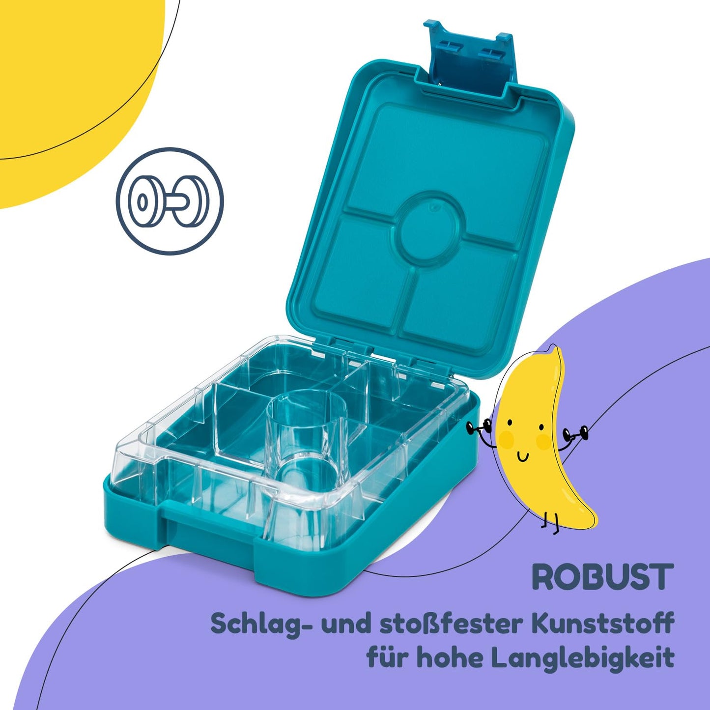 Easy snack box for kids with compartments, divided and leak-proof lunchbox for kindergarten/daycare, bento box for children, safe snack container lunchbox.