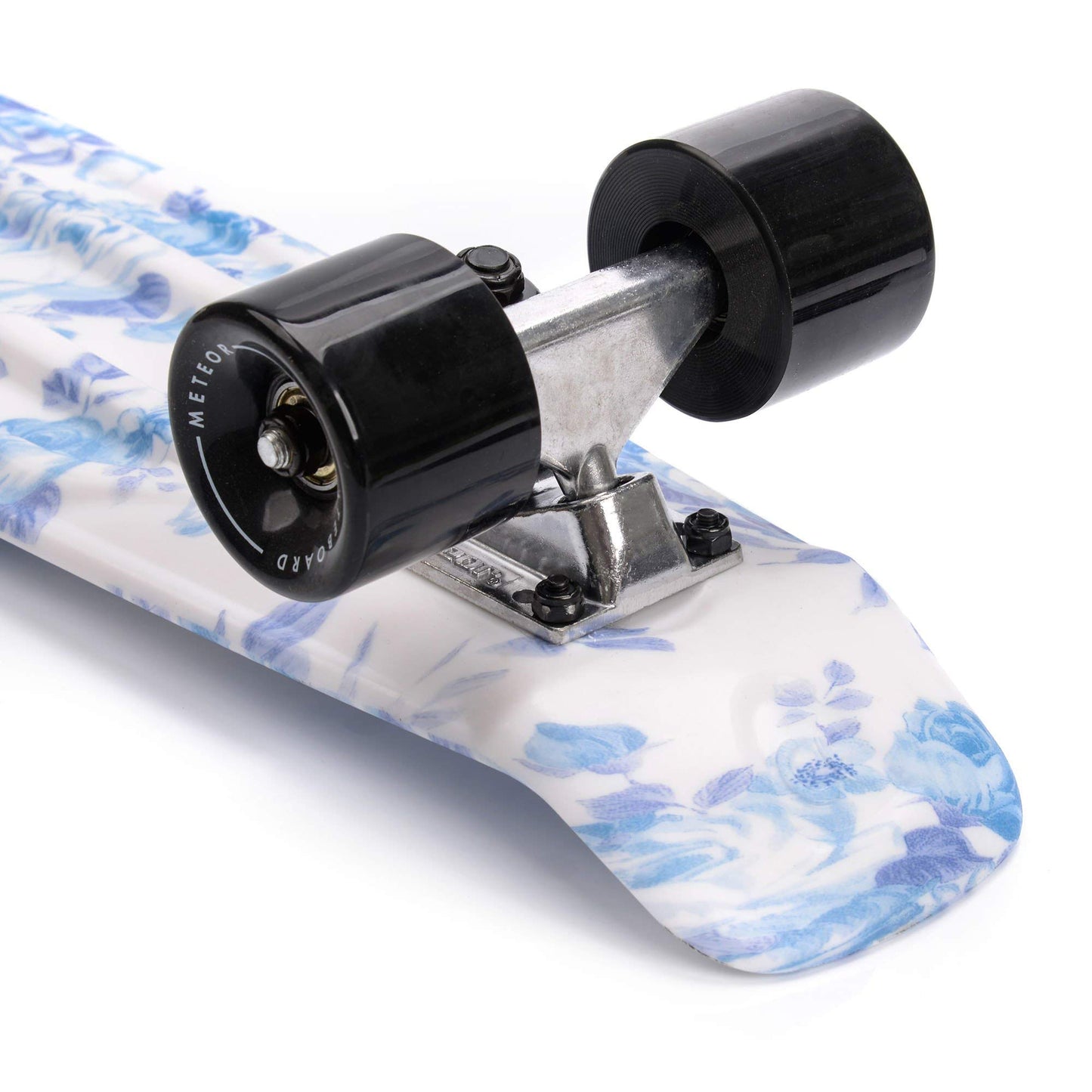 meteor Skateboard Kids Mini Cruiser Kickboard for girls Retro Boys Mini Board Children Vintage miniboard, FLOWERS white