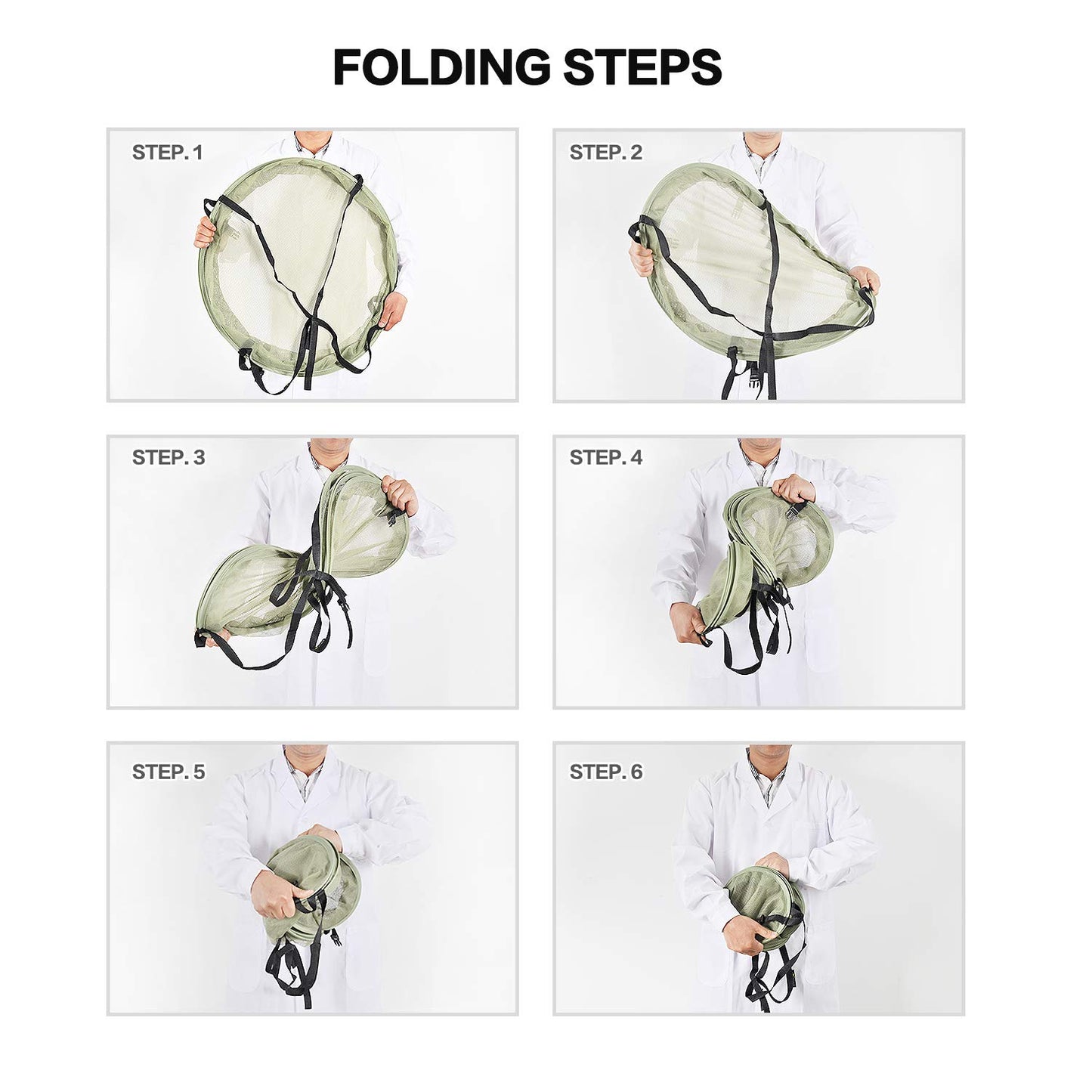 iPower Herb Drying Net, 4 layers, green mesh, with foldable heavy rings, collapsible, hydroponic plant buds, sturdy hanging net