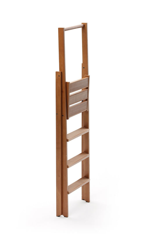 ARREDAMENTI ITALIA 4-Step Ladder Kimora, Wood - foldable - 4 Steps - Color: Cherry Wood AR-It the Heart of Wood