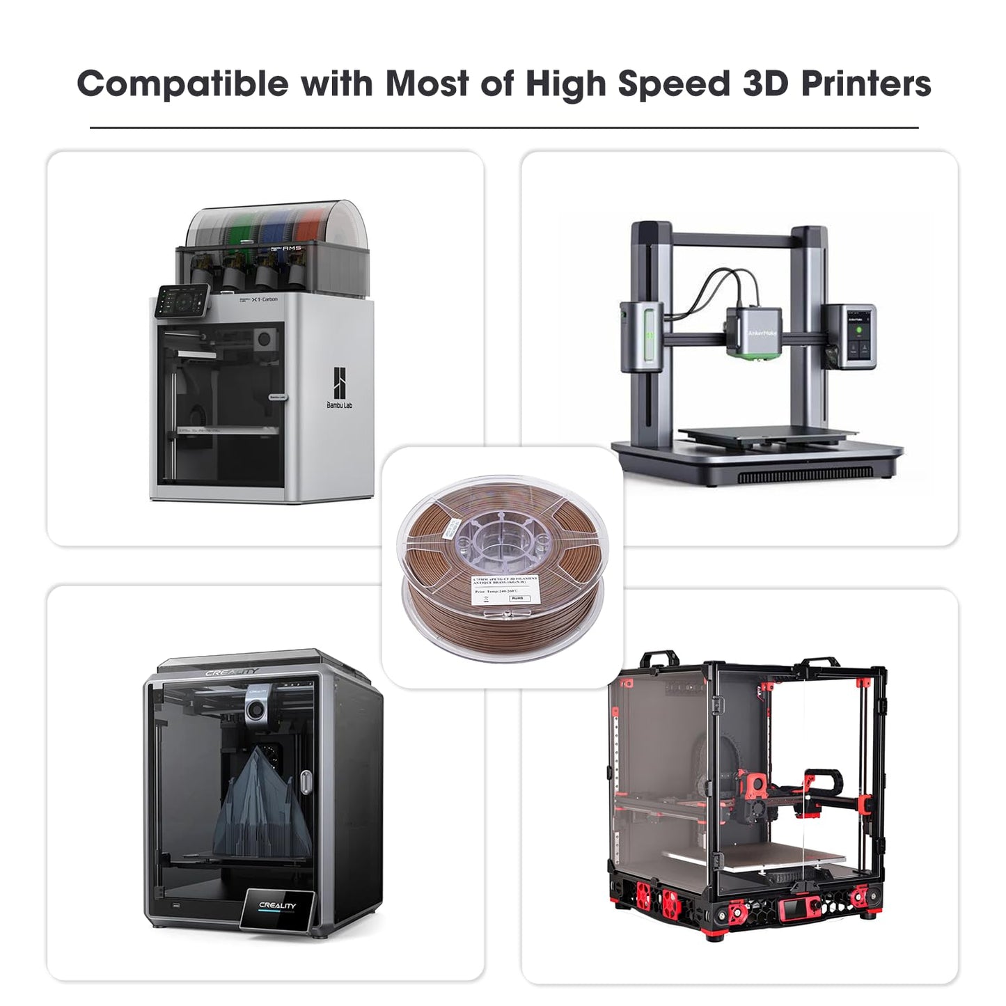 eSUN PETG Filament 1.75mm, PETG-CF carbon fiber filled PETG filament, 1KG spool (2.2 LBS) 3D printing materials for FDM 3D printers, dark green.