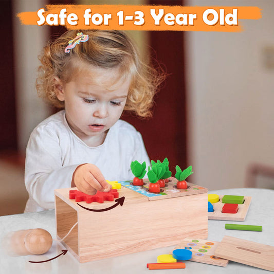 Wooden toys from 1 year | 6 in 1 Montessori toys from 1 year | Wooden puzzle motor skills toy from 6 months | Baby sorting game color sorting learning toys for children gift Christmas