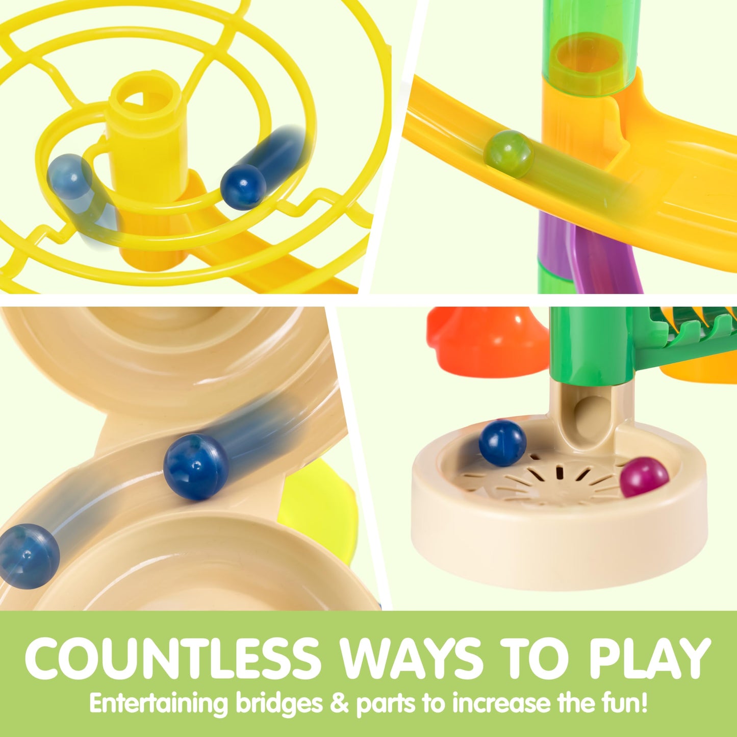 JOYIN Marble Run 236-Piece Ball Track Learning Toy Building Blocks Toy with Motorized Elevator, STEM Building and Learning Toy for Kids aged 7, 8, 9, 10, 11, 12 years.