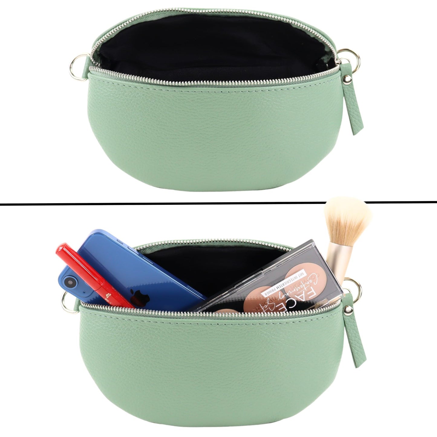 Blade leather fanny pack for women, stylish waist bag with 2 patterned and leather removable & adjustable wide belts, crossbody bag for women, high-quality chest bag for ladies