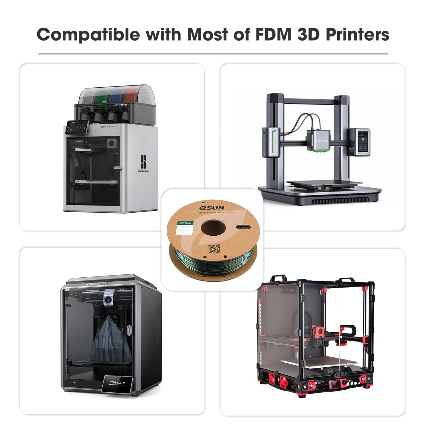 eSUN Dual Color PLA Filament 1.75mm, ePLA-Magic Glitter 3D Printer PLA Filament, Accuracy +/- 0.05mm, 1KG Spool (2.2 LBS) for 3D printers, Dark Shiny Gold