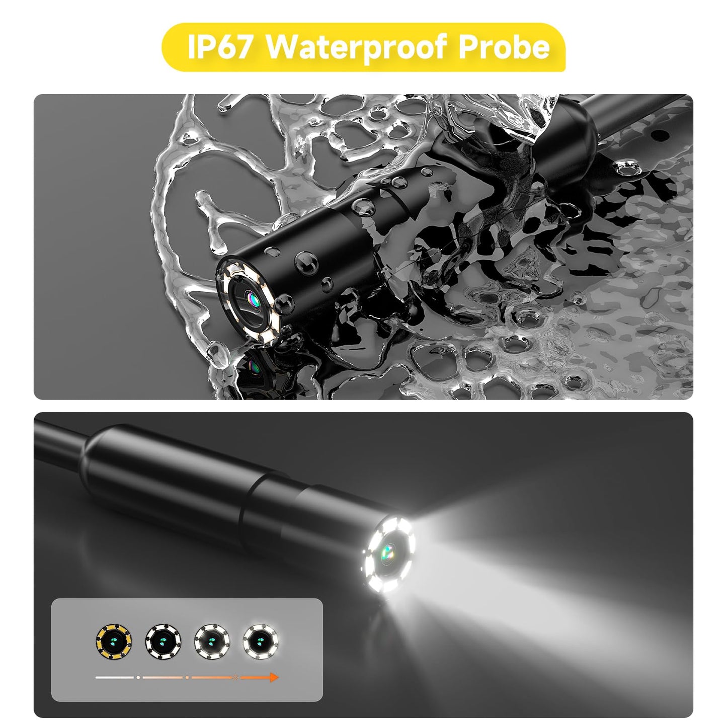 Z35 ILIHOME Endoscope Camera with Light 10m, 1080P HD Inspection Camera, 2.8 Inch IPS Screen Pipe Camera Snake Camera Home Inspection Tool