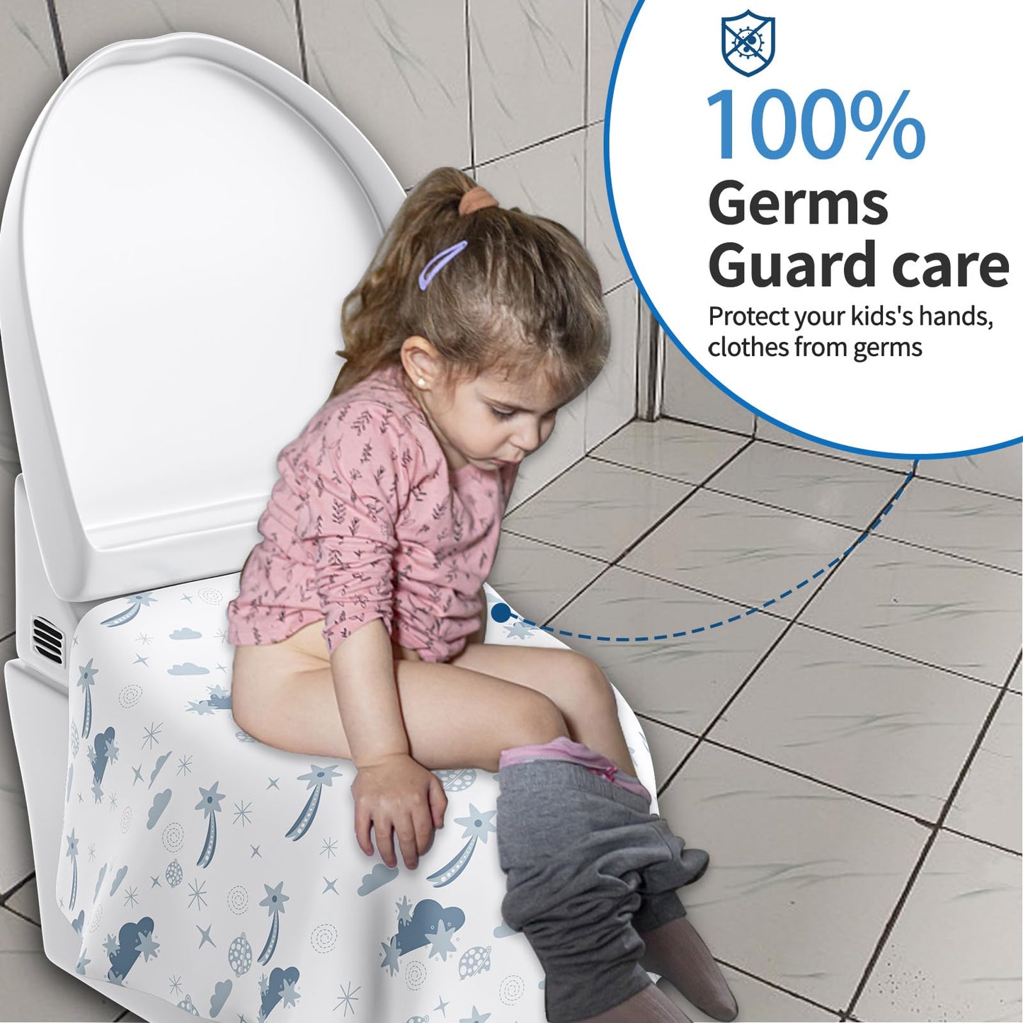 YIHATA 20 Pack Disposable Toilet Seat Covers for Kids and Adults. Universal Potty Training Liners for Toilet Seats. Individually wrapped for travel convenience.