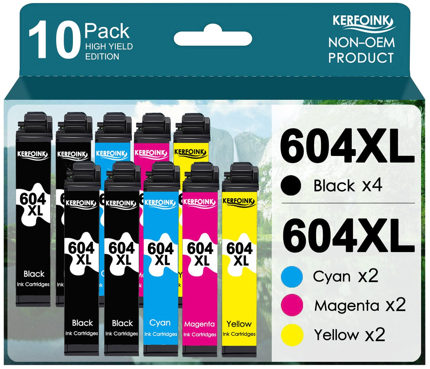 604XL Multipack compatible ink cartridges for Epson 604 printers, including Expression XP-3200/3205/4200/4205/2200/2205 and Workforce WF-2910/2930/2935/2950. This 10-pack offers quality prints at a great value.