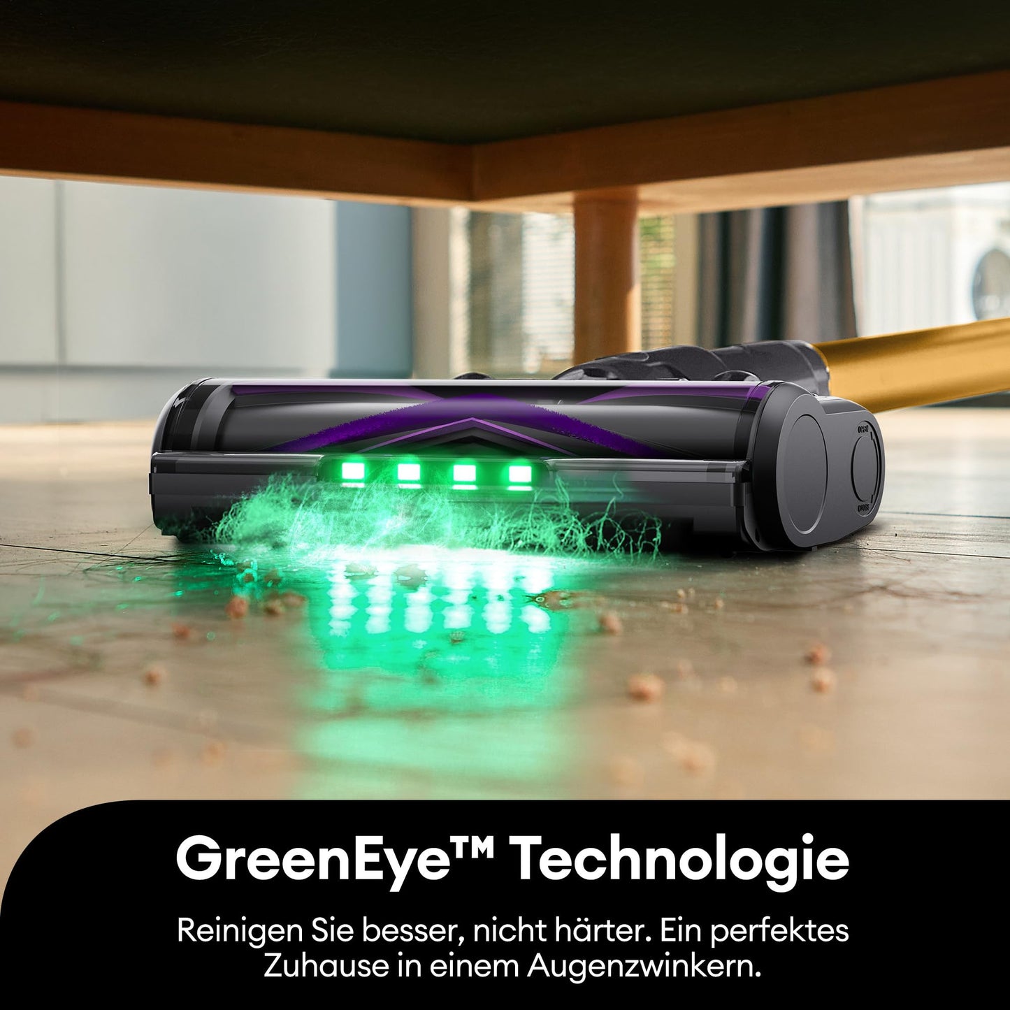 Ultenic Wireless Vacuum 55000Pa 60Min, Self-standing with Anti-Tangle Floor Brush, Green Eye Technology, LED Display, Quiet Battery Handheld Vacuum for Hard Floors & Carpets, Purple.