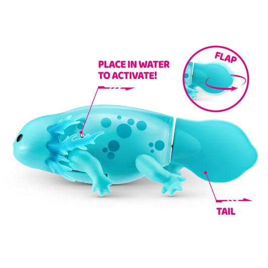 Pets Alive Swimming Axolotls by ZURU (2 Pack), robotic swimming Axolotl, electronic pet, summer pool toy, bath toy.