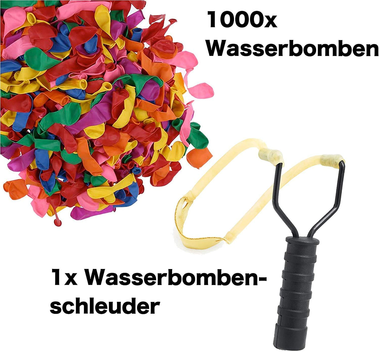 10x water balloon set with 1000x water balloons & 1x water balloon slingshot for kids & adults - water balloons in colorful colors (10000x)