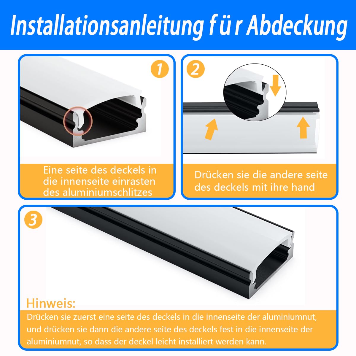 LED Aluminum Profile Black, 12X1M Strip Profile Rail V Shape Channel for 12mm LED Strips, Stripes Aluminum Profile Corner Profile Bar Diffuser Channels with Milky White Cover and 90 Degree Corner Connectors
