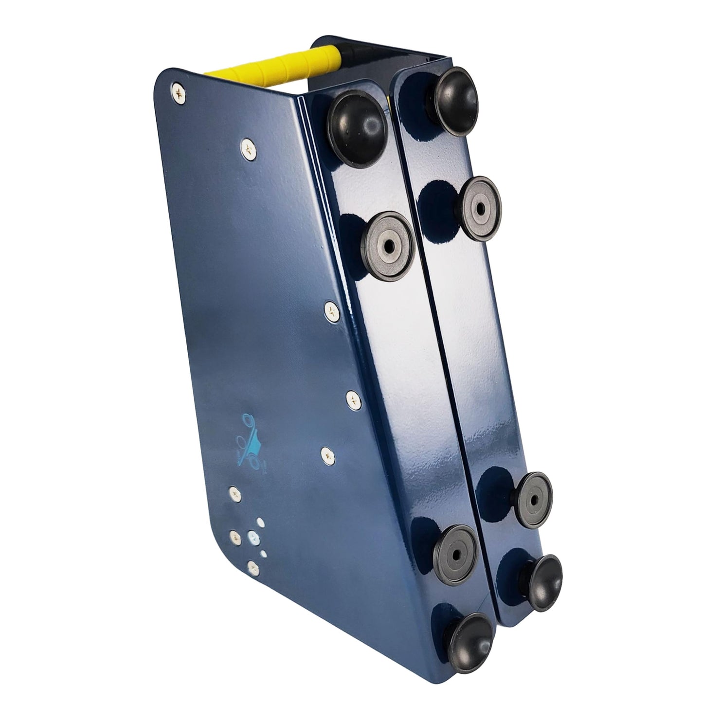 Label dispenser | Manual dispenser for adhesive dots & labels | Selectable usable width | With suction cups | Made of sturdy metal | Tabletop device / 75 mm usable width, without roll separator
