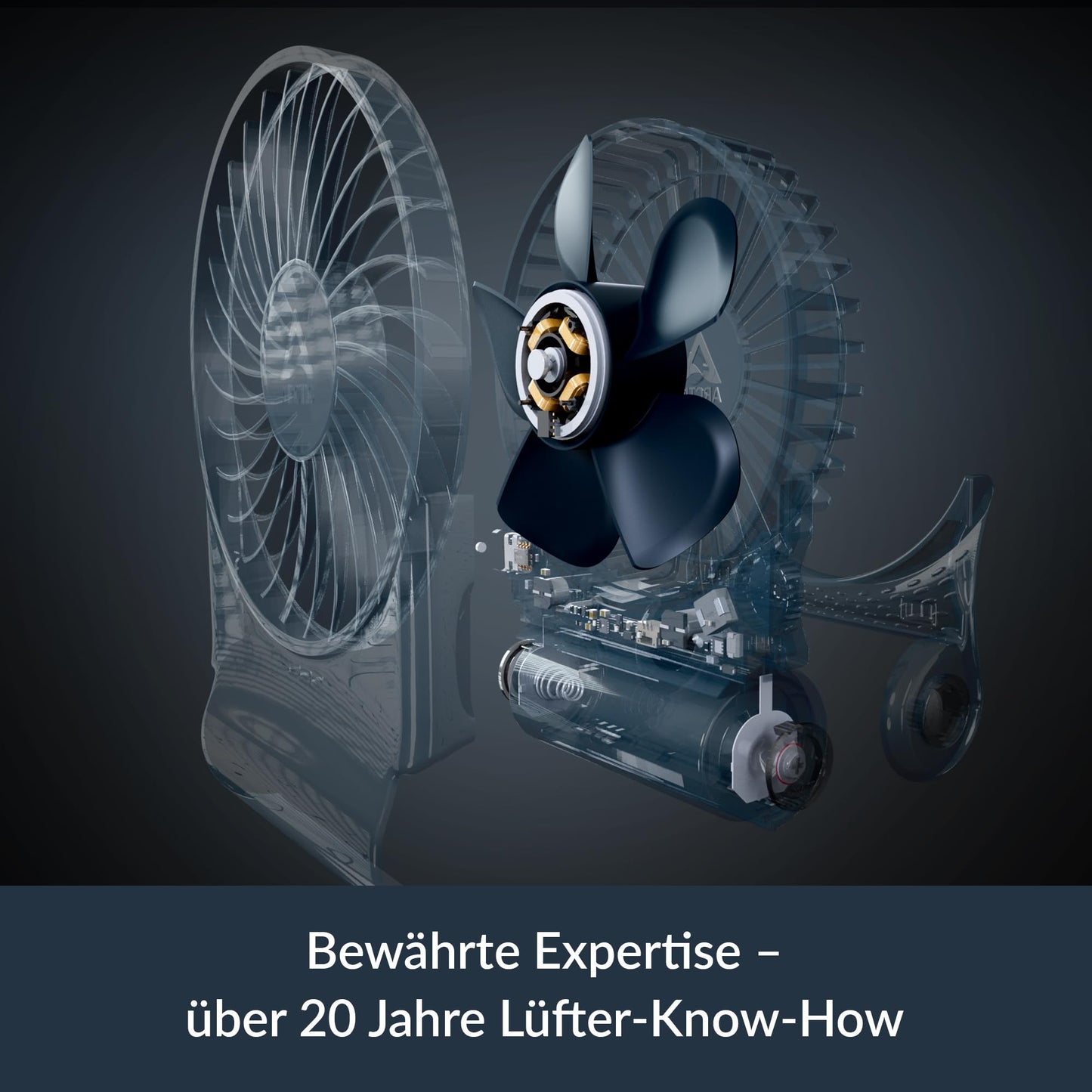 ARCTIC Summair 2Go - Rechargeable handheld fan with stand, infinitely adjustable, 4-77h runtime, USB-C connection (incl. USB-A cable) - Blue