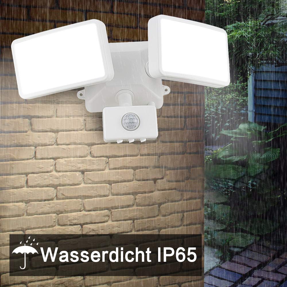 Depuley 20W LED Floodlight with Motion Sensor Outdoor, Super Bright Outdoor Spotlight adjustable, IP65 Waterproof, 1600LM, 6000K Daylight White, LED Outdoor Floodlight for Garden Garage Entrance
