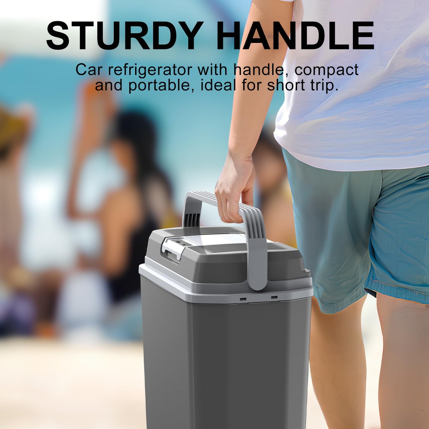 24-liter cooler box, 2-in-1 electric cooler 12V 230V cooling and heating mini fridge with ECO & MAX mode, for car and home Quiet.