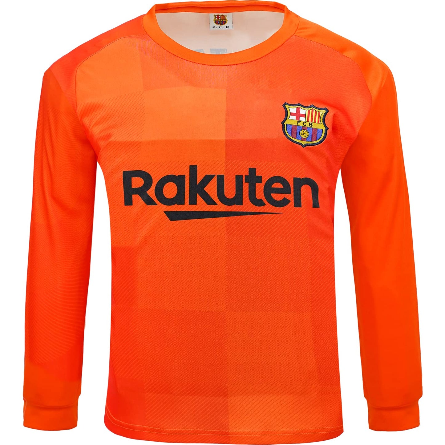 NIHMEX Barcelona TER Stegen Kids Goalkeeper Jersey Soccer #1, New Season, Shorts Socks Goalkeeper Kit (Orange (Long Sleeve), 26)