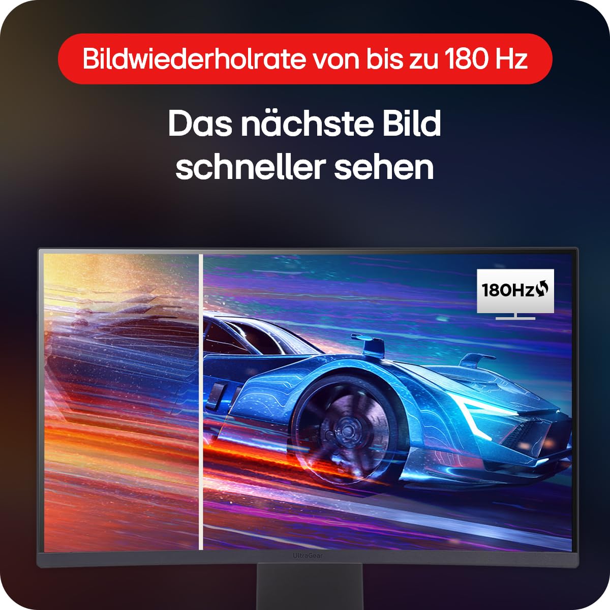 LG Electronics 27GS60QX-B.AEUQ UltraGear™ Curved QHD Gaming VA Monitor 27" (68.4cm), 2560 x 1440, 16:9, 1ms GtG, 180Hz, HDR10, 300 cd/m² brightness (typ.), AMD FreeSync, Dynamic Action Sync - Black