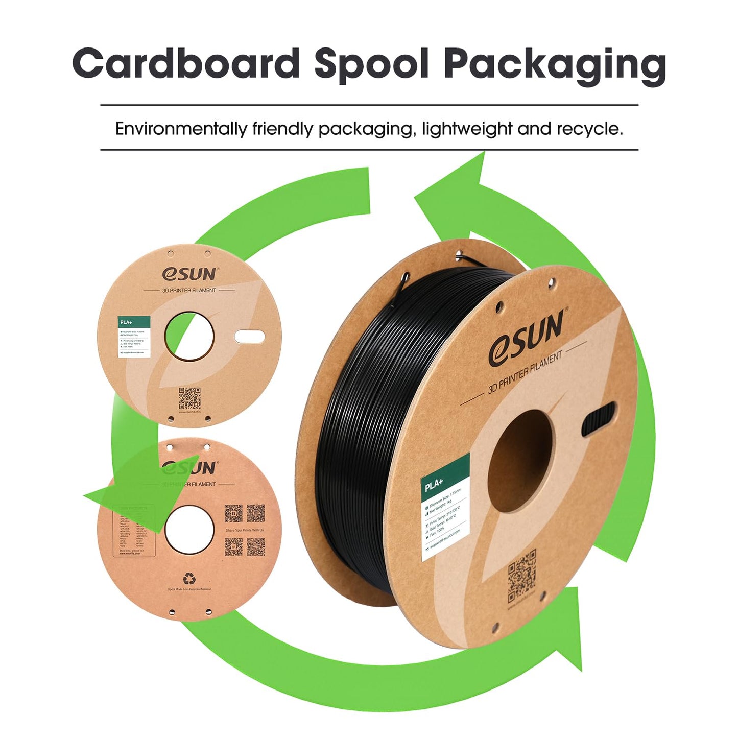 eSUN PLA+ Filament 1.75mm, 3D printer filament PLA Plus, Precision +/- 0.03mm, 1KG per spool, 2 spools 3D printing filament for 3D printers, Bone White
