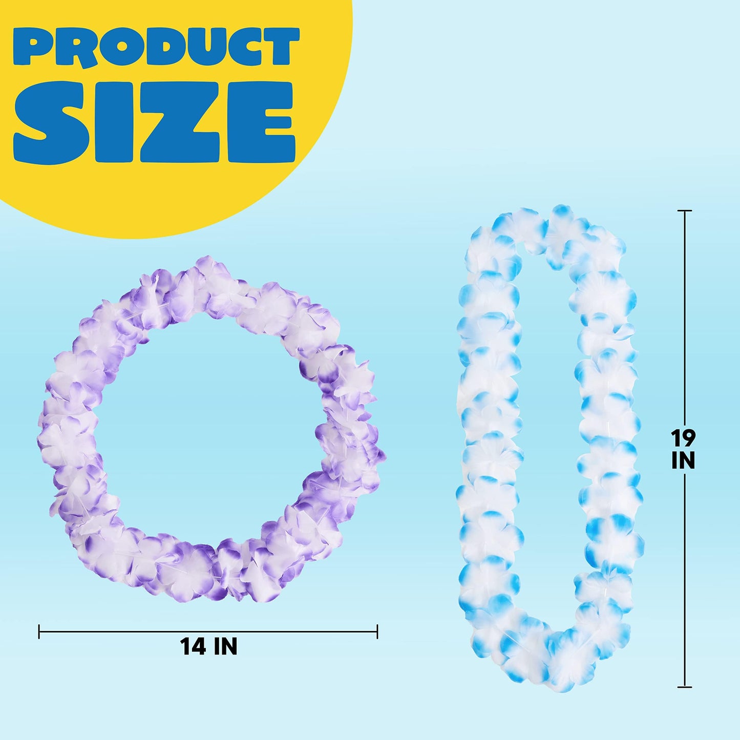 JOYIN 60 Pieces Hawaiian Leis Necklace, Tropical Luau Flower Lei for Dress, Party Favors, Beach, and Themed Birthday (5 Dozen)