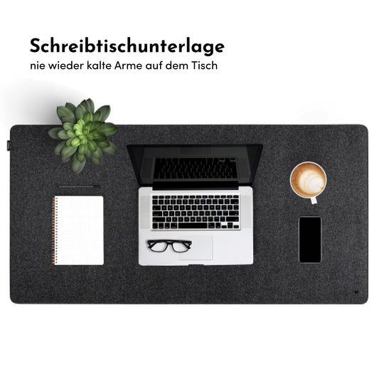 FORMGUT Desk Pad Felt, Laptop Pad, Desk Mat (80x40 cm - Dark Gray) - XXL Mousepad, Desk Mat Underlay, Table Pad